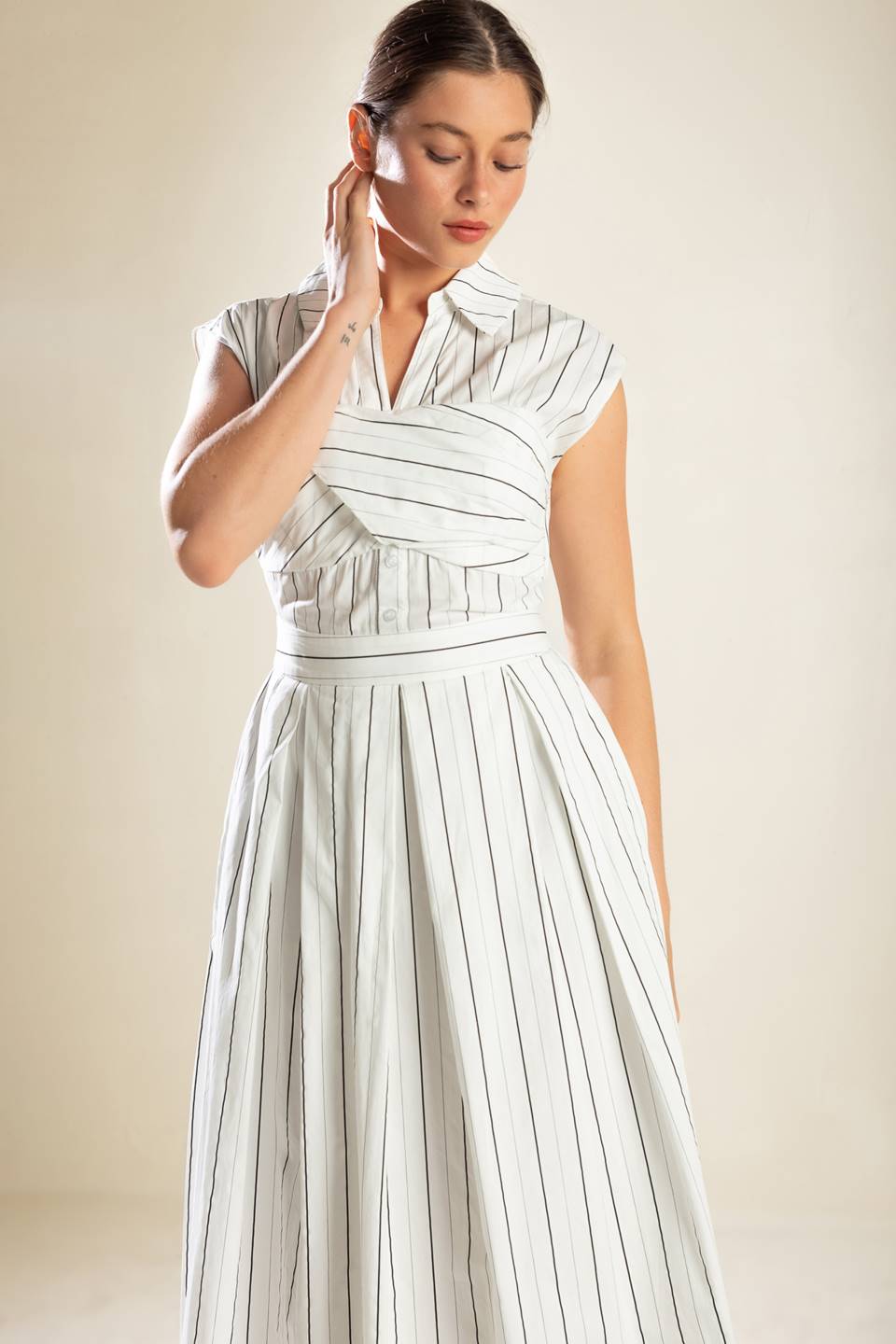 INCREDIBLY SENSATIONAL WOVEN MIDI DRESS