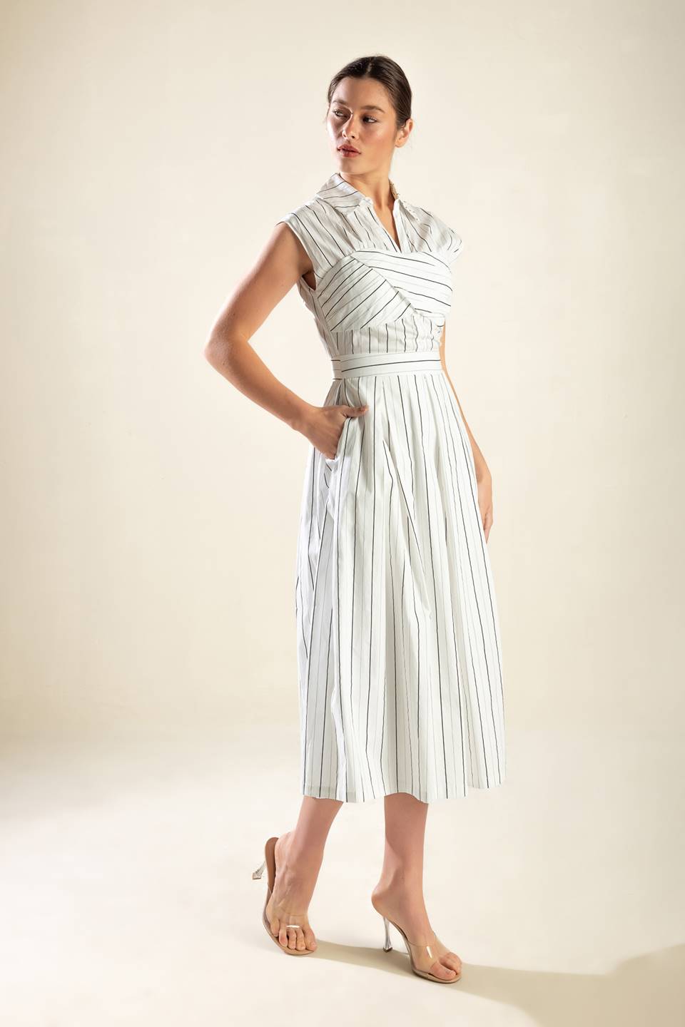 INCREDIBLY SENSATIONAL WOVEN MIDI DRESS