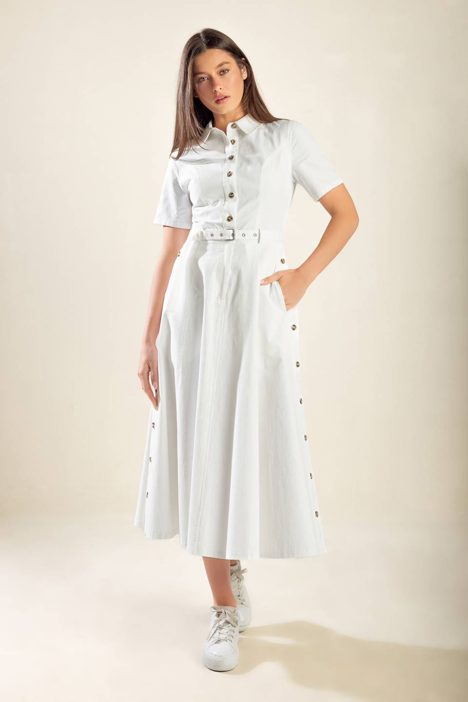 AFTERNOON TEA WOVEN MIDI DRESS