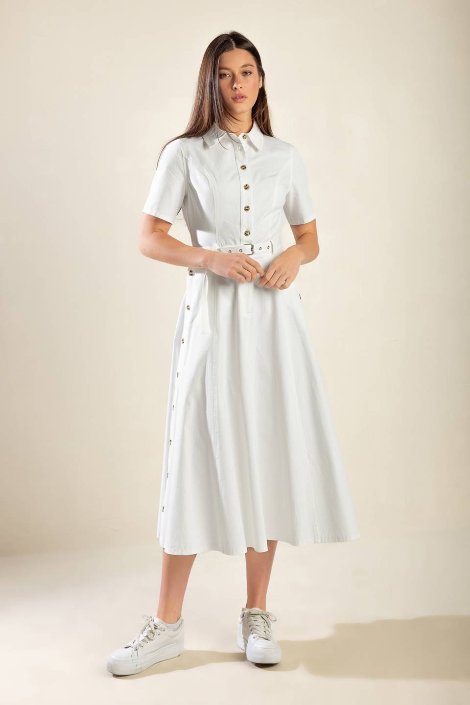 AFTERNOON TEA WOVEN MIDI DRESS