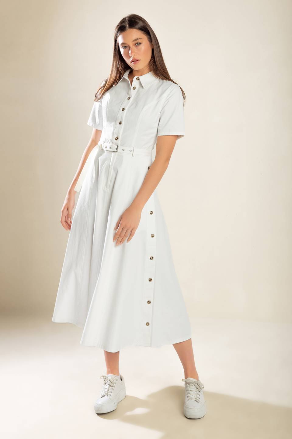 AFTERNOON TEA WOVEN MIDI DRESS