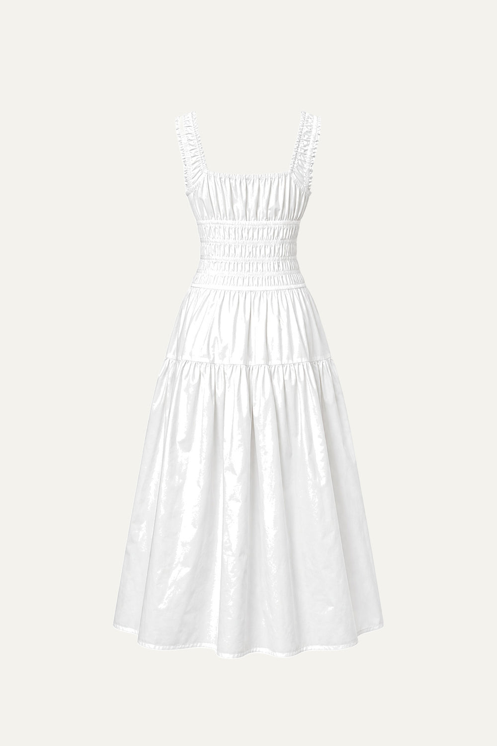 LOVELIEST LOOKS WHITE WOVEN MIDI DRESS