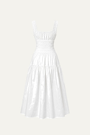 LOVELIEST LOOKS WHITE WOVEN MIDI DRESS