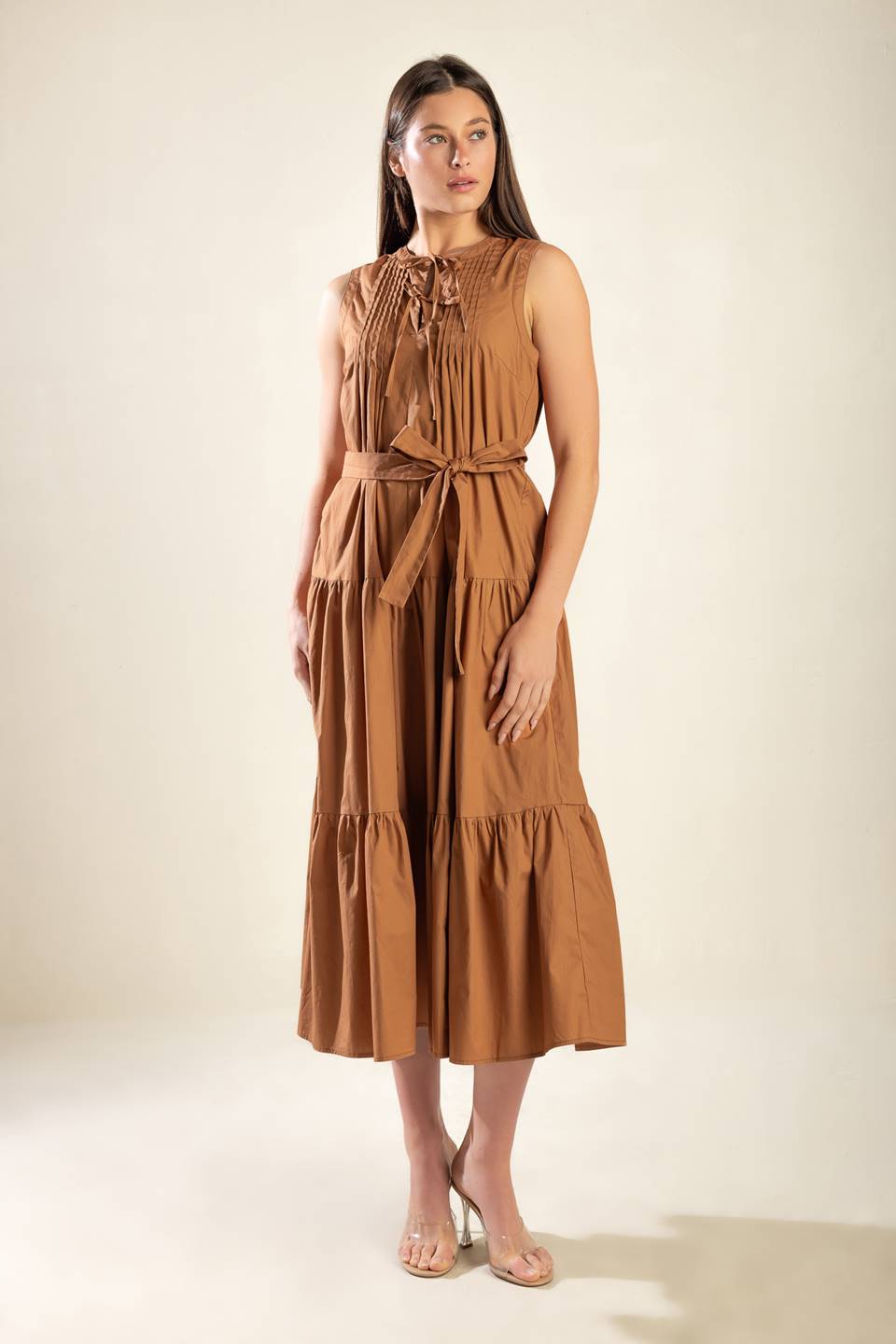 EVERYTHING I WANT WOVEN MIDI DRESS