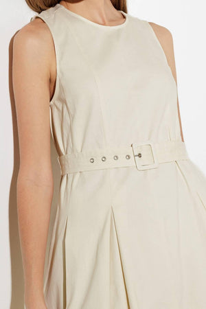 OVER THE WATERS WOVEN MIDI DRESS.