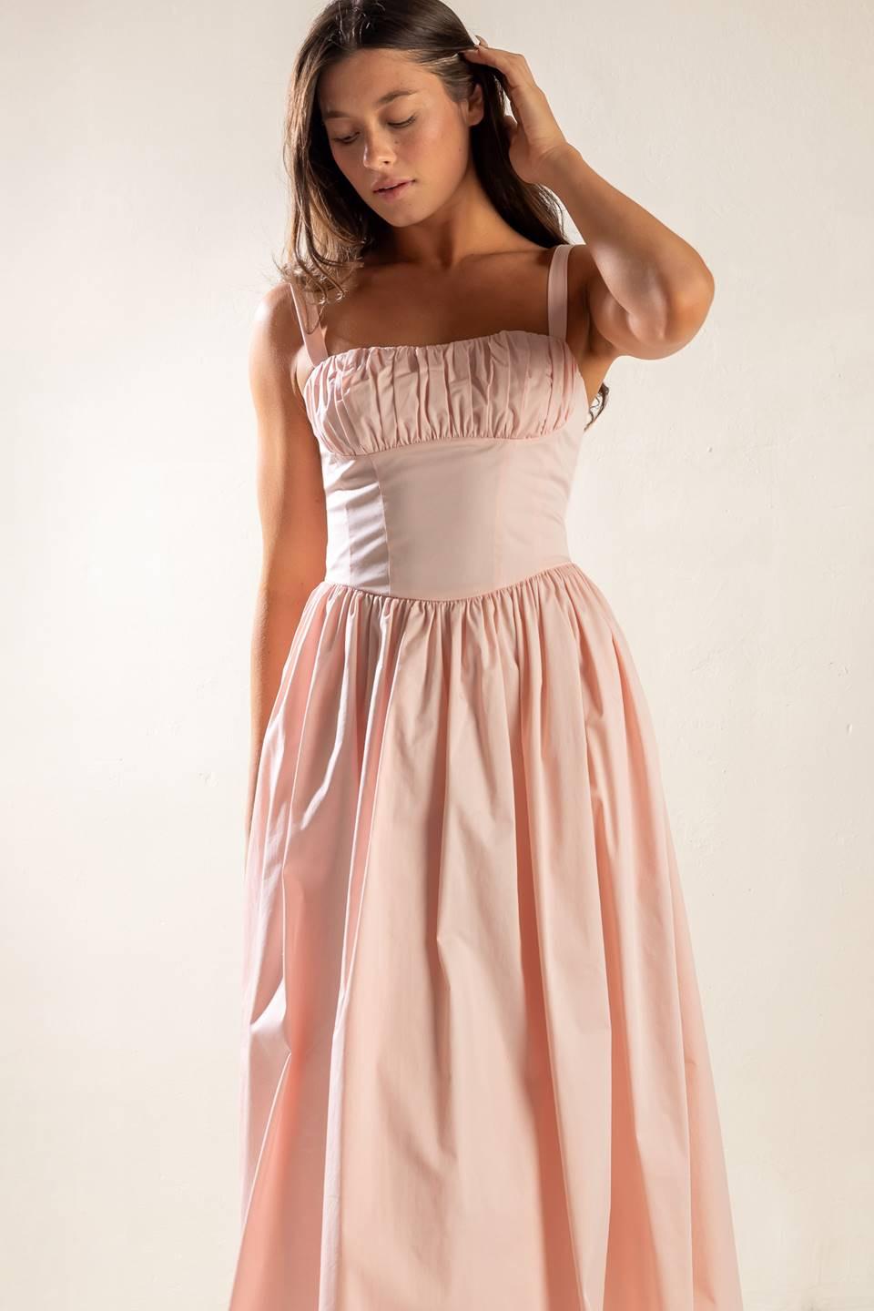 EASILY LOVED WOVEN MIDI DRESS.