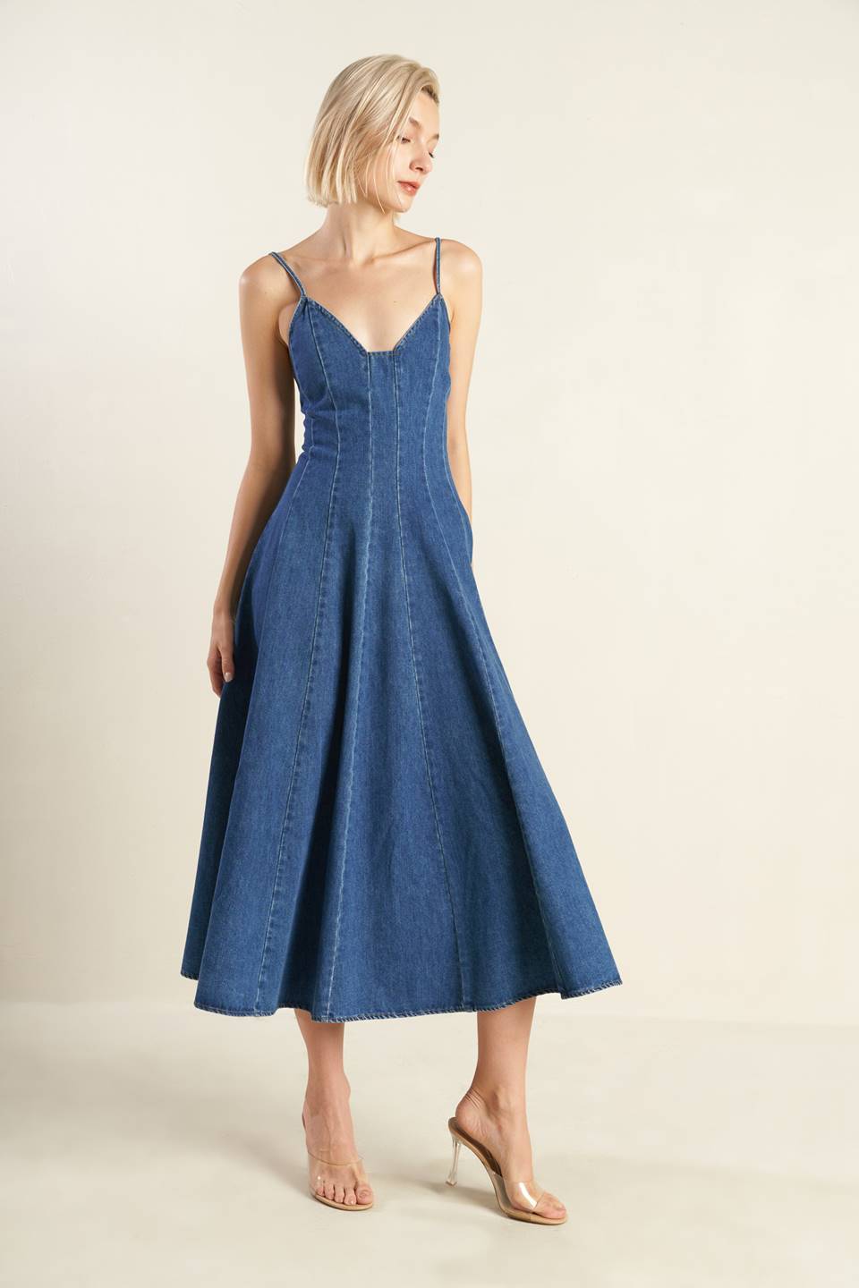 ROSEWOOD ROMANCE DENIM DRESS