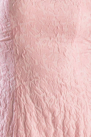 ROLL WITH IT PINK WOVEN MIDI DRESS.