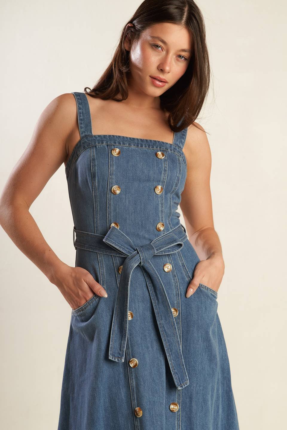 URBAN DREAMS DENIM MIDI DRESS