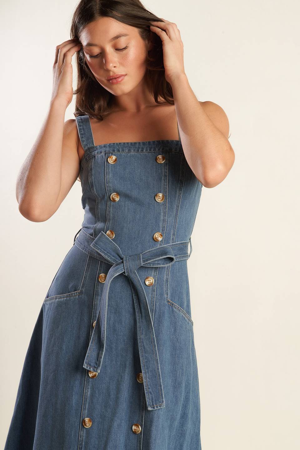 URBAN DREAMS DENIM MIDI DRESS