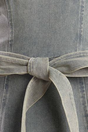 A DAY AT THE VINEYARD DENIM MIDI DRESS.