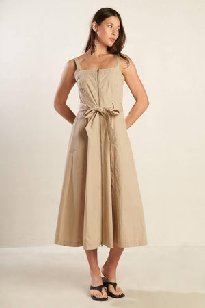 MARGOT DREAM WOVEN MIDI DRESS.
