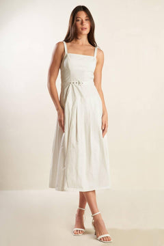 SHAY LANTANA WOVEN MIDI DRESS.
