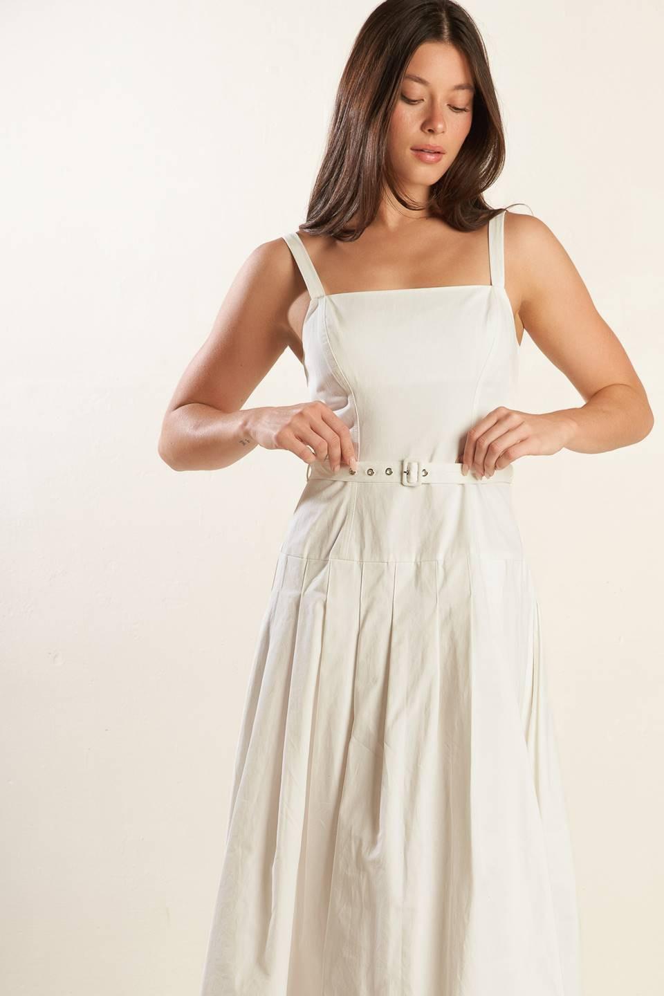 SHAY LANTANA WOVEN MIDI DRESS.