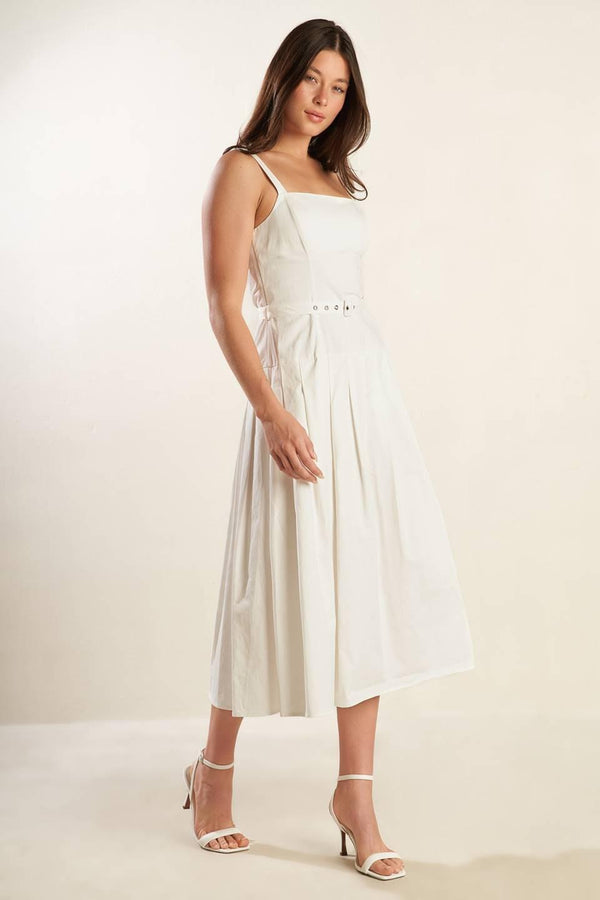 SHAY LANTANA WOVEN MIDI DRESS.
