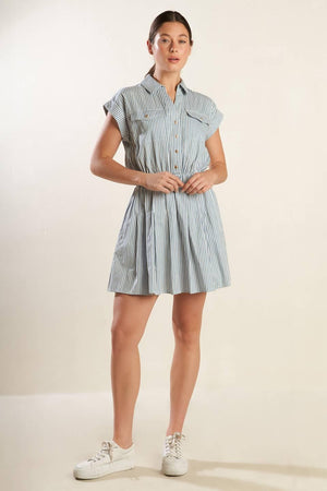 CHAMPAGNE TOAST WOVEN MINI DRESS.