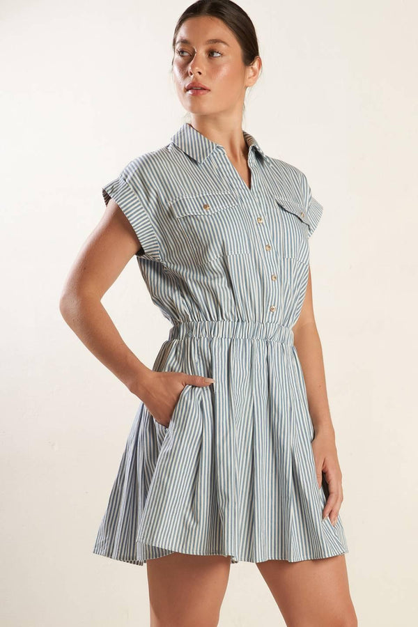 CHAMPAGNE TOAST WOVEN MINI DRESS.