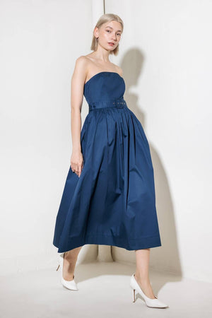 ENDLESSLY CHARMING WOVEN MIDI DRESS.