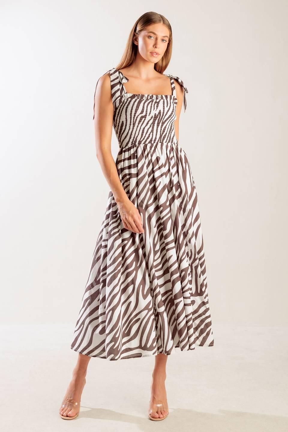 DANCING WITH THE WOVEN MIDI DRESS.