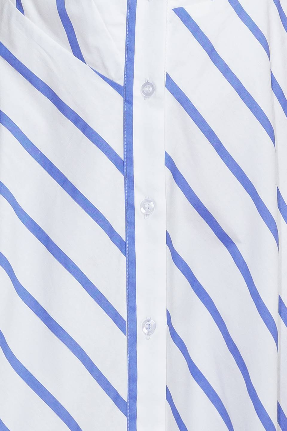 A striped woven midi dress featuring collar, short sleeve, button down and circle skirt
