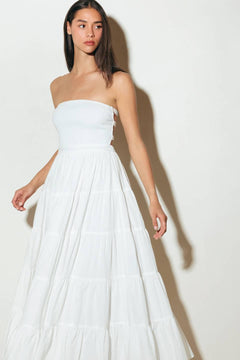 NEO BREEZE WHITE MIDI DRESS.