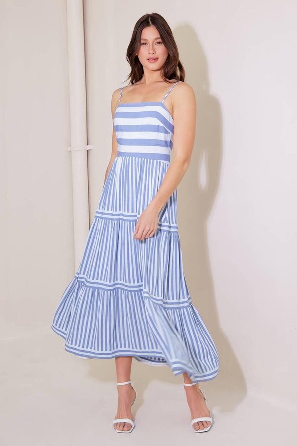 ANYTHING IS POSSIBLE WOVEN MIDI DRESS.