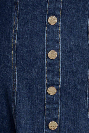 PUFF & PLAY DENIM MINI DRESS.