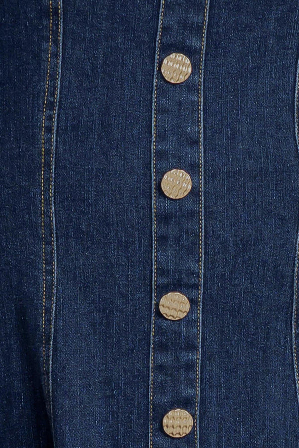 PUFF & PLAY DENIM MINI DRESS.