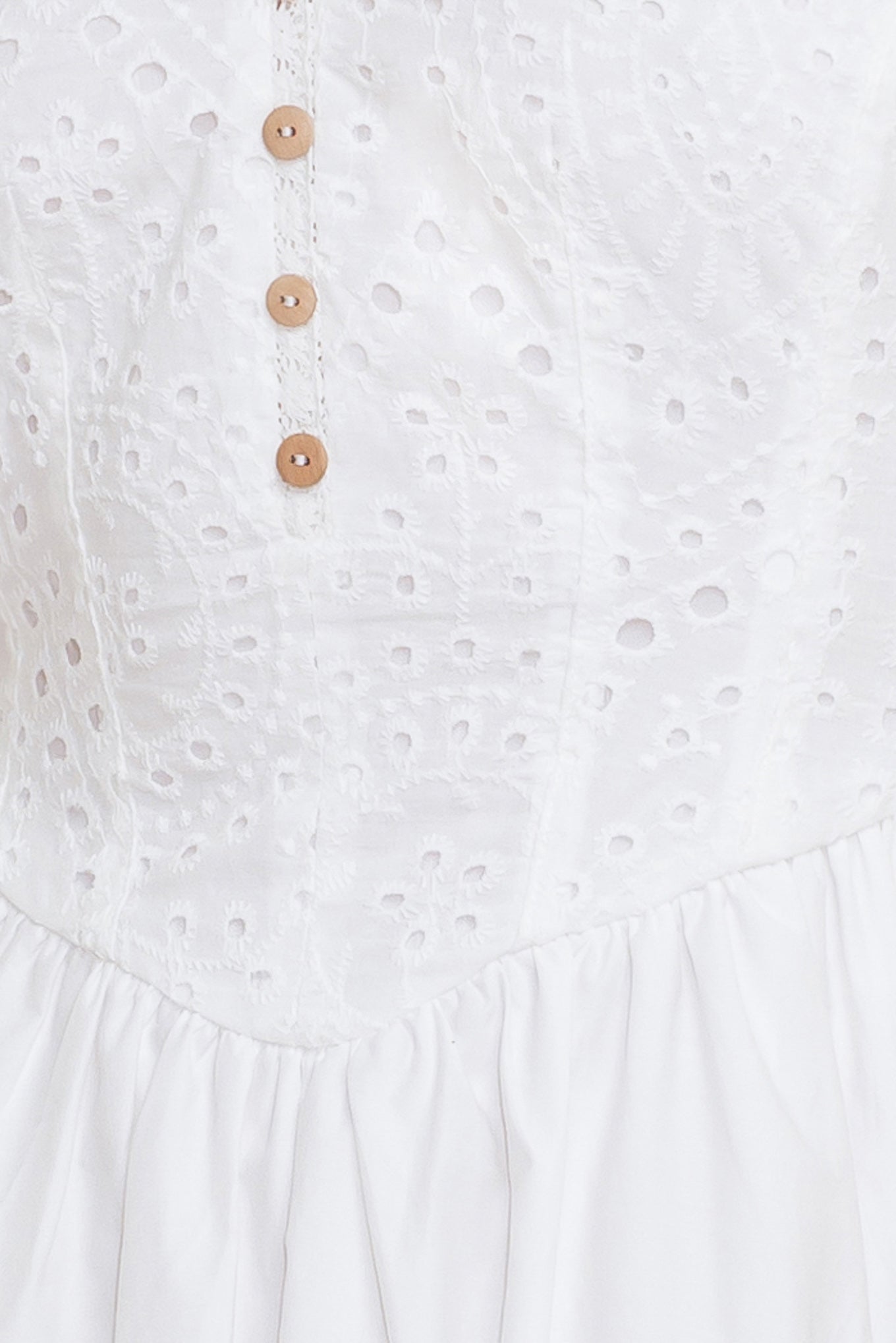 SUNDAY PETALS WHITE WOVEN MIDI DRESS