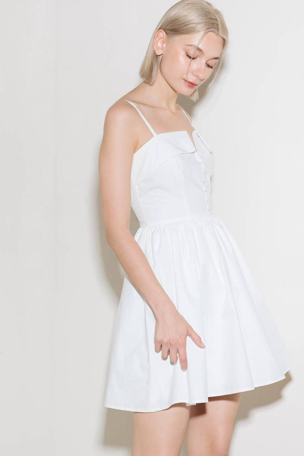 PURE ROMANCE WOVEN MINI DRESS.