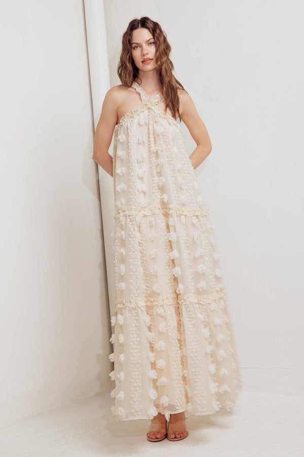 CLOUD NINE GOWN WOVEN ANKLE DRESS.