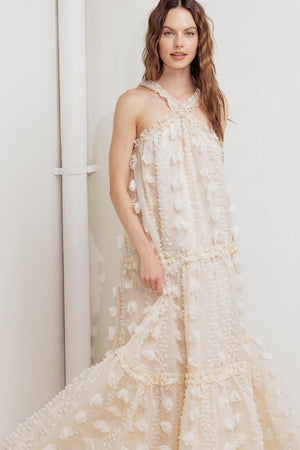 CLOUD NINE GOWN WOVEN ANKLE DRESS.