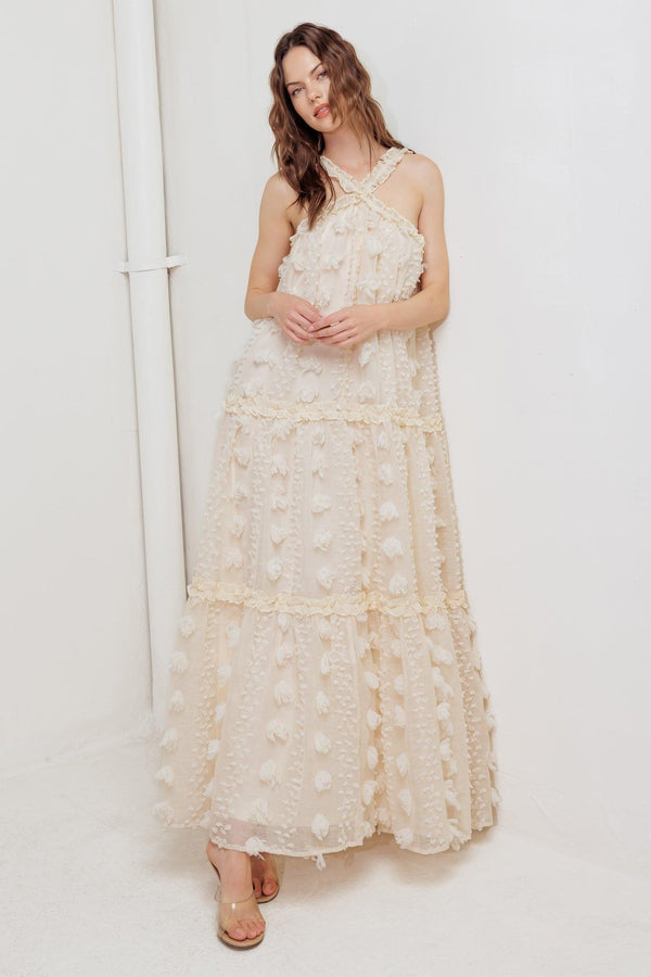 CLOUD NINE GOWN WOVEN ANKLE DRESS.