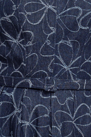 MOONDUST GARDEN DENIM MIDI DRESS.