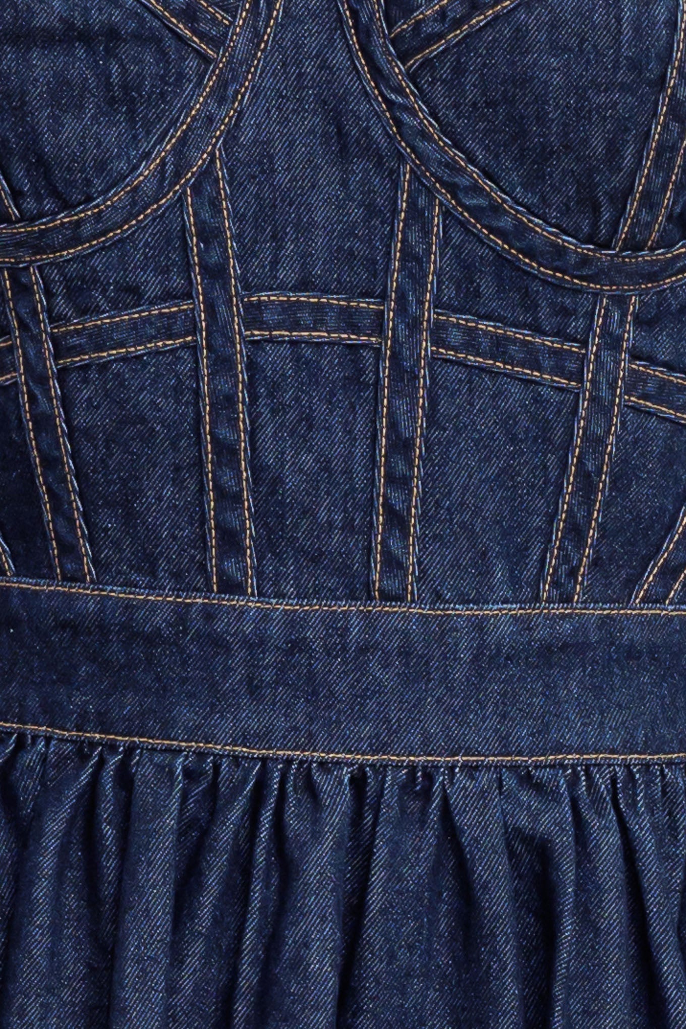 RAW ROMANCE DENIM MIDI DRESS