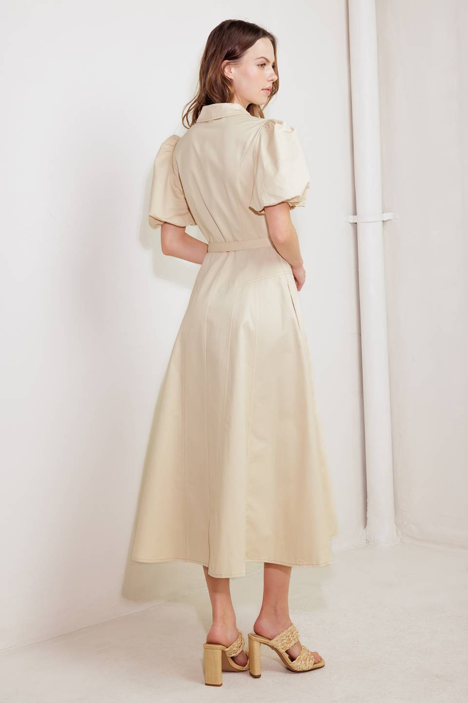 LAIDBACK LUXE WOVEN MIDI DRESS