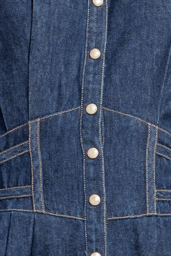 VINTAGE BLUES DENIM MIDI DRESS.
