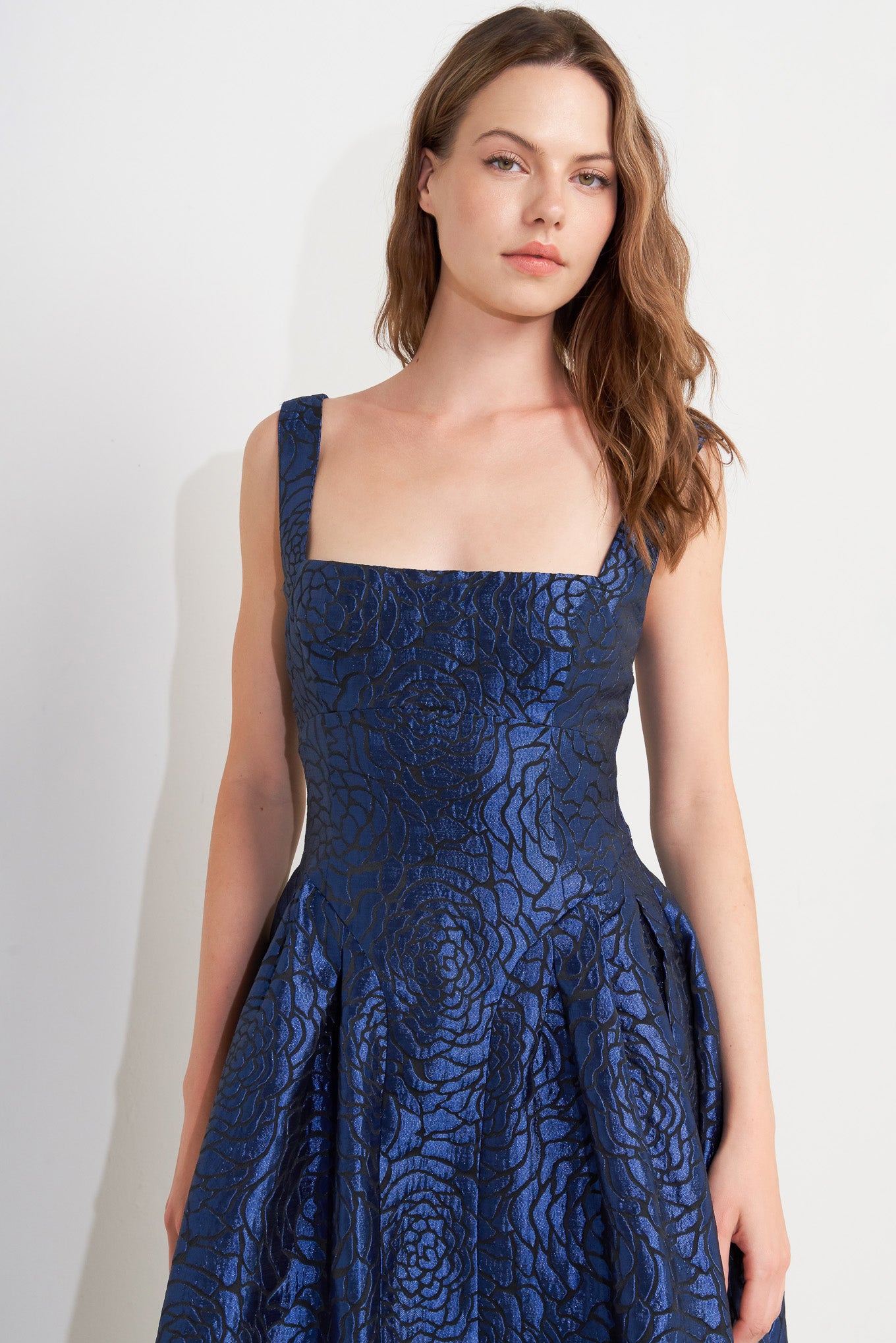 OPERA ROSE WOVEN MIDI DRESS