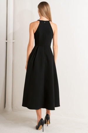 GALAXY CHARM WOVEN MIDI DRESS.