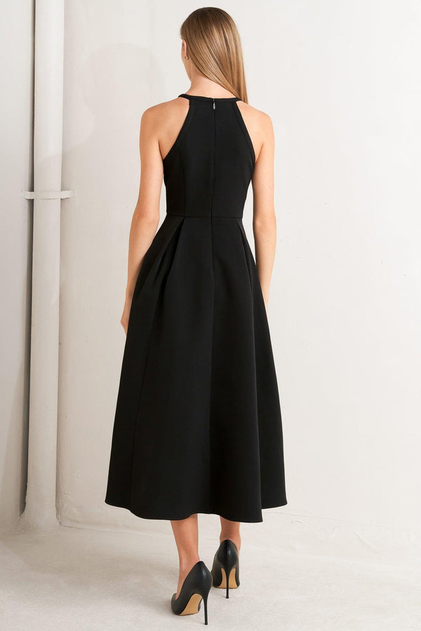 GALAXY CHARM WOVEN MIDI DRESS.