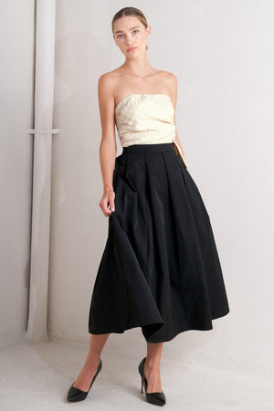 MONO BALLET WOVEN MIDI DRESS.