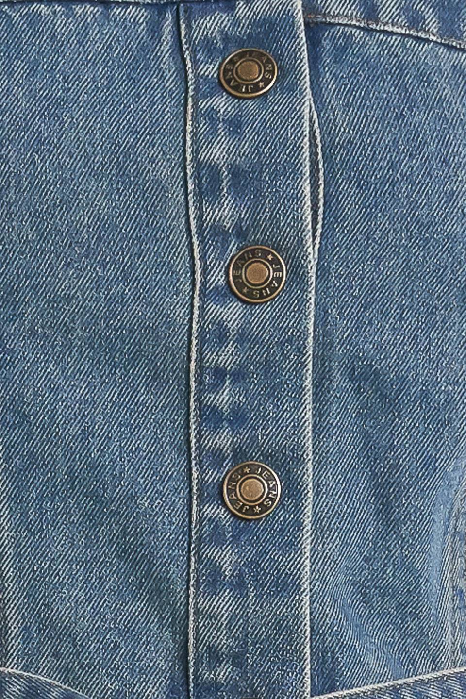 MIDNIGHT VOLUME DENIM MIDI DRESS