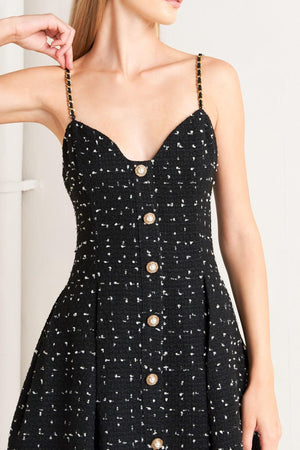 FRENCH CODE WOVEN TWEED MINI DRESS.