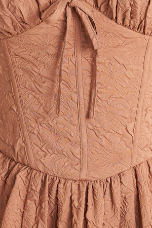 EARTHBOUND CHARM WOVEN MIDI DRESS.