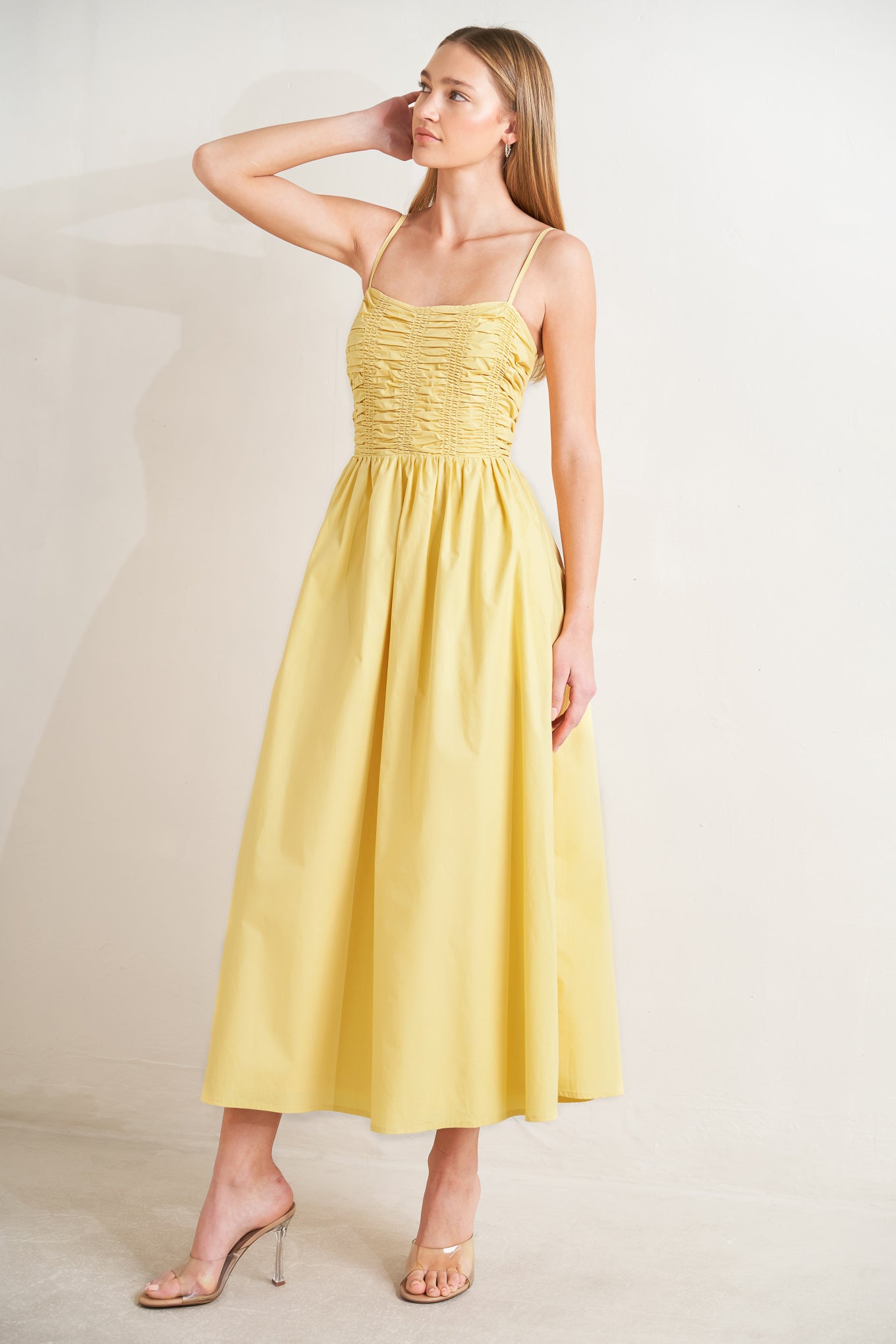 LEMON KISS WOVEN MIDI DRESS - Flying Tomato - DRESSES - Freemarket