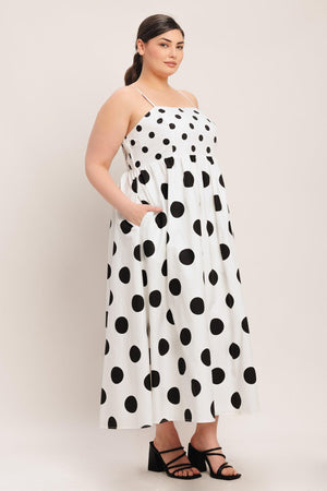 PARISIAN SPOTLIGHT WOVEN MIDI DRESS.