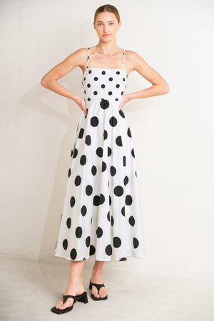 PARISIAN SPOTLIGHT WOVEN MIDI DRESS.