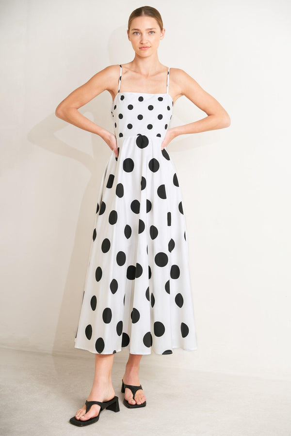 PARISIAN SPOTLIGHT WOVEN MIDI DRESS.