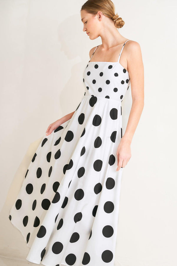 PARISIAN SPOTLIGHT WOVEN MIDI DRESS.