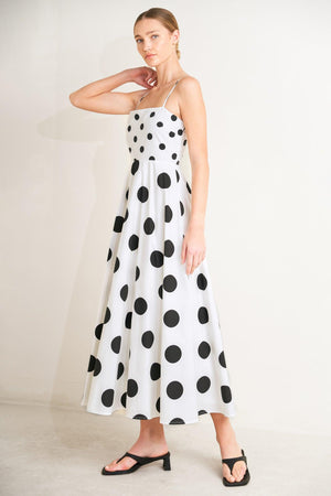 PARISIAN SPOTLIGHT WOVEN MIDI DRESS.